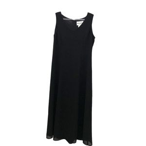 Danny & Nicole Women's Size 6P Black V-Neck A-Line Maxi Dress